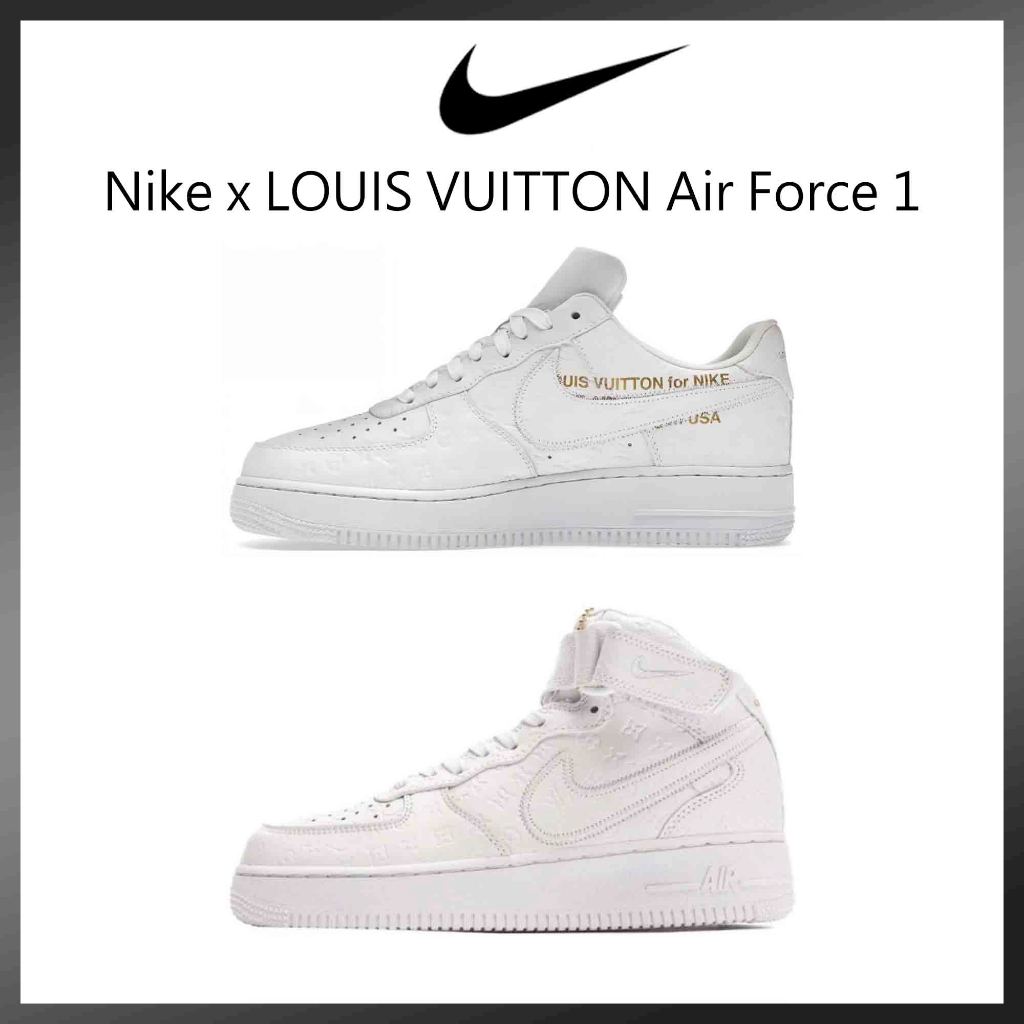 Nike x LOUIS VUITTON Air Force 1 ต่ำ รองเท้าลำลองสำหรับบุรุษและสตรี