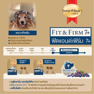 [ล็อตใหม่] อาหารสุนัข SmartHeart Gold Fit and Firm 7+ สมาร์ทฮาร์ท โกลด์ พันธุ์เล็ก พันธุ์กลาง พันธุ์ใหญ่ 7+ 3 kg