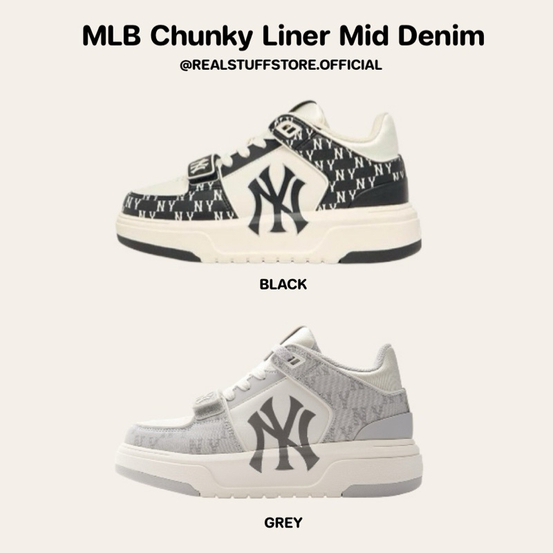ของแท้💯 รองเท้า MLB Chunky Liner Mid Denim พร้อมส่ง