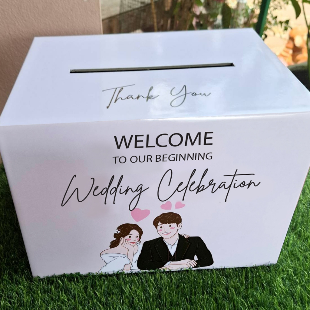 กล่องเล็กใส่ซองแต่งงานWeddingcelebrationขนาด 21x29x21cm พร้อมส่ง