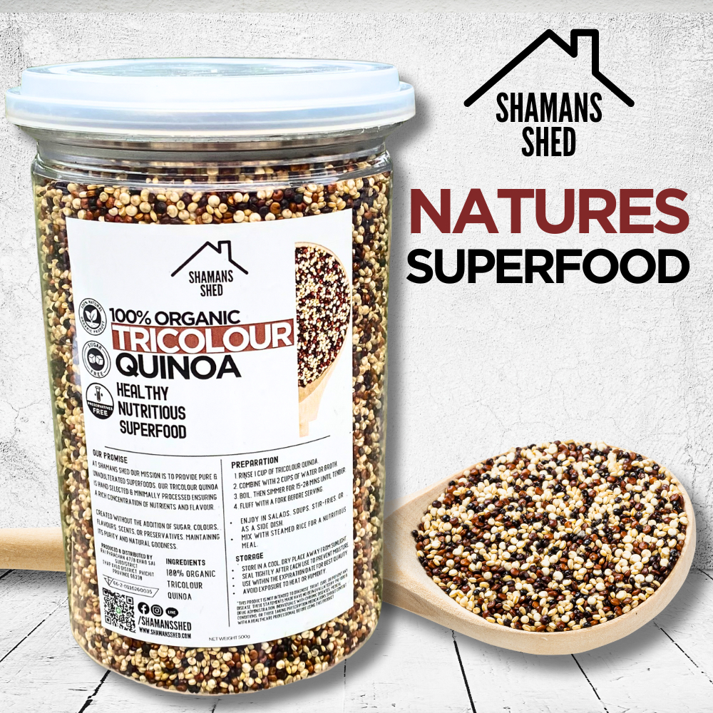 Tricolor Quinoa (500g) - 100% Organic - Nutrient-Rich Superfood - Gluten-Free Whole Grain - คีนัวสามสี