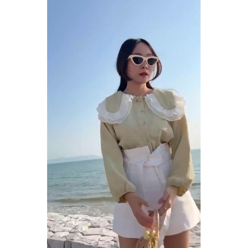 🍥🥨เสื้อเชิ้ตแนวลูกคุณ lolita จากร้าน shop.popo 𝙎𝙬𝙚𝙚𝙩 𝙩𝙤𝙥🧸🍥