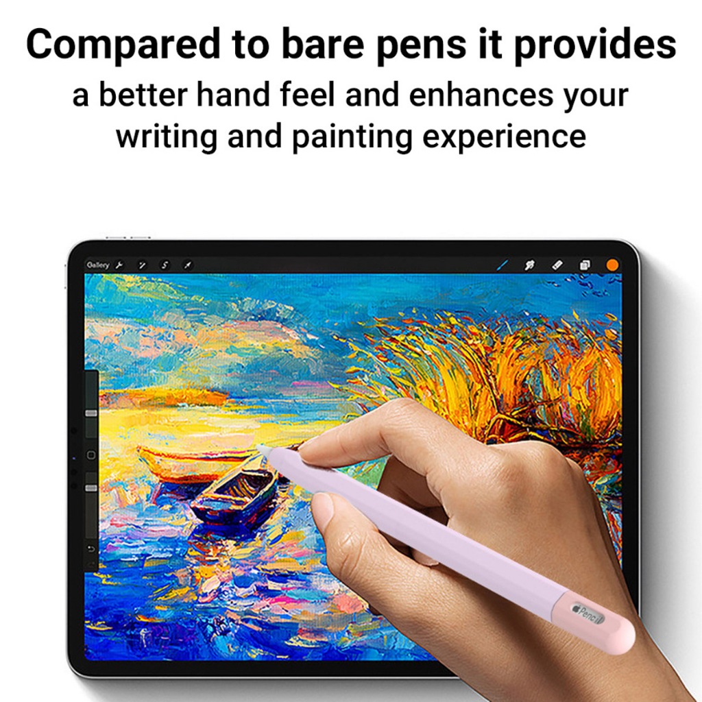 เคสซิลิโคนดินสอบางเฉียบสำหรับ Apple Pencil 3(USB-C) 2nd 1nd Pencil pro ที่ใส่ปากกากันลื่น Silicone Pencil Case-XF - รูปที่ 4