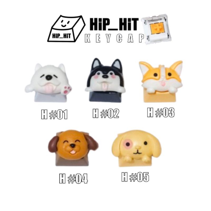 KEYCAP ปุ่มกดคีย์แคป ชุด หน้าน้องหมา ตกแต่งคีย์บอร์ด by Hip_Hit