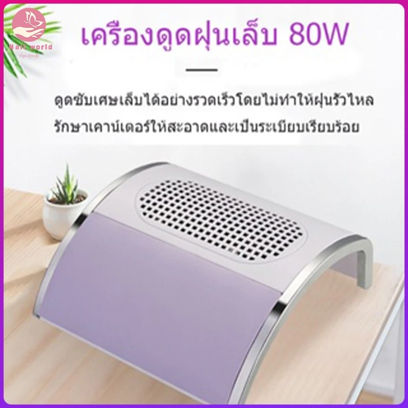 เครื่องดูดฝุ่นเล็บ 80W พัดลมดูดฝุ่นเล็บ เครื่องดูดเศษเล็บ เครื่องเก็บฝุ่นเล็บ เสียงรบกวนต่ำ พร้อมถุงเก็บฝุ่น เครื่องใหญ่