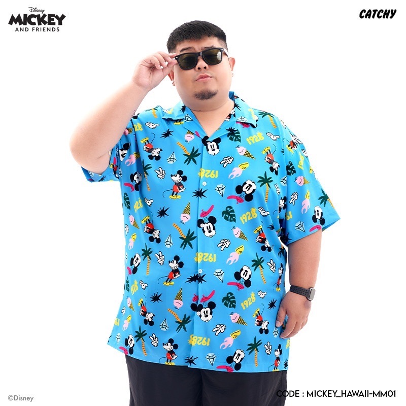 เสื้อฮาวาย Mickey ไซซ์ใหญ่ [BERRER OFFICIAL STORE]