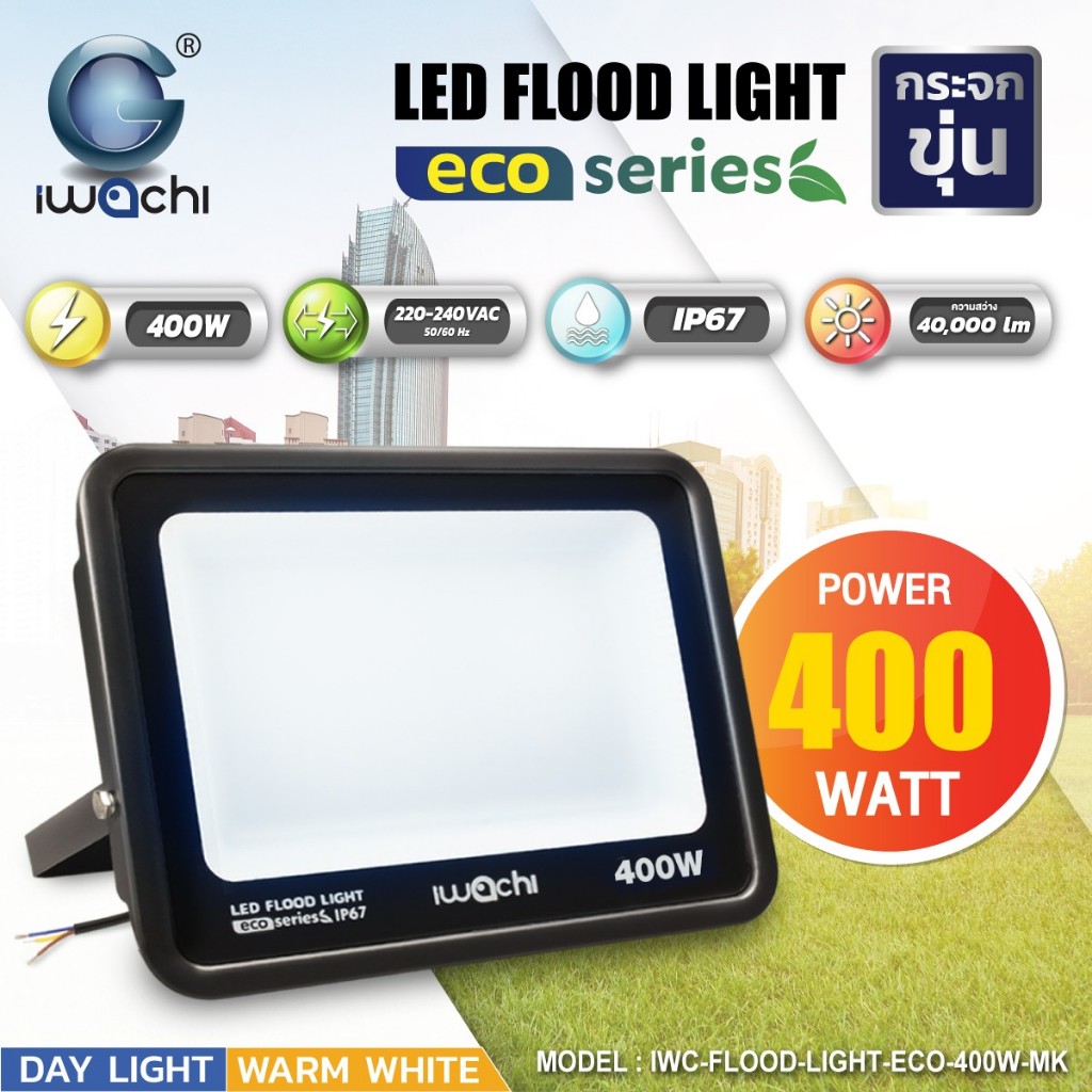 สปอร์ตไลท์ราคาประหยัด ทนจัด-ประหยัดไฟ 100-300 w. One Star แสงขาว รุ่นบาง น้ำหนักเบา