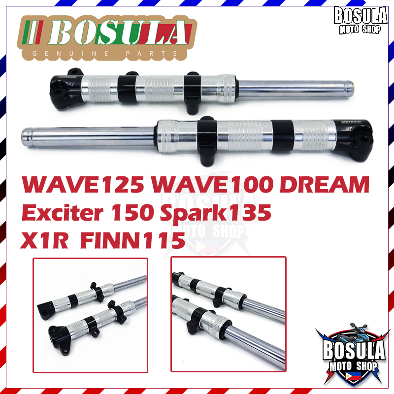 BOSULA กระบอกโช๊คหน้าCNC+ แกนโช๊ค WAVE125 WAVE125X WAVE125S WAVE100 DREAM100 EXCITER150/155VVA SPARK135 X1R FINN115