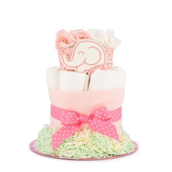 NAPPI BABY เซ็ตของขวัญเด็กแรกเกิด Diaper Cake สีชมพู S