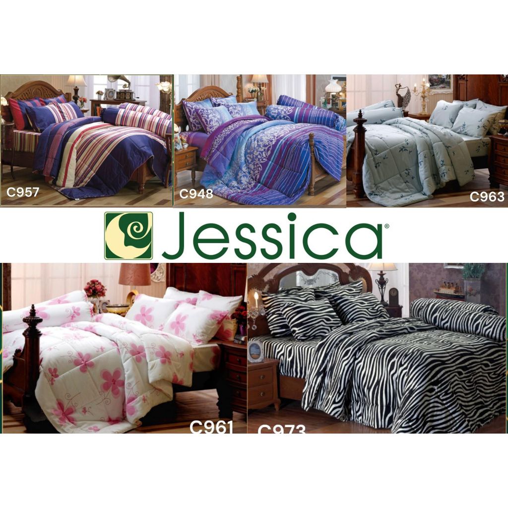 ชุดเครื่่องนอน(6ฟุต) เซ็ทผ้าปู+ผ้านวม ชุดเครื่องนอน JESSICA Cotton100% คอตตอน100%