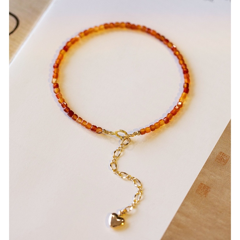 MINDO สร้อยข้อมือ Citrine ซิทริน หินแห่งความสำเร็จ หินของพ่อค้า หินเรียกเงินเรียกทอง หินประจำราศีพิจิก กำไลหินแท้