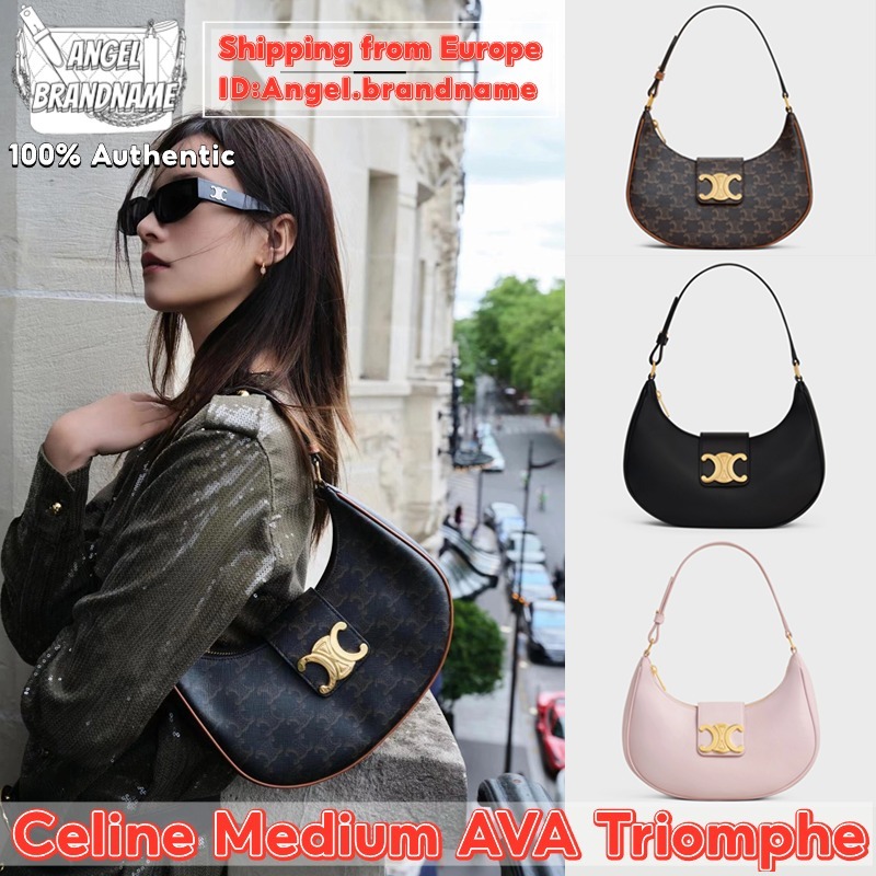 👜เซลีน CELINE Medium AVA Triomphe Bag กระเป๋า สุภาพสตรี/กระเป๋าสะพายไหล่