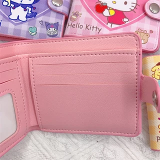 กระเป๋าสตางค์ กระเป๋าใส่เหรียญ ขนาดเล็ก แบบพกพา ลายการ์ตูน Kuromi Melody Kitty แมว สุนัข เหมาะกับใส่บัตรรถบัส แฟชั่นสําห