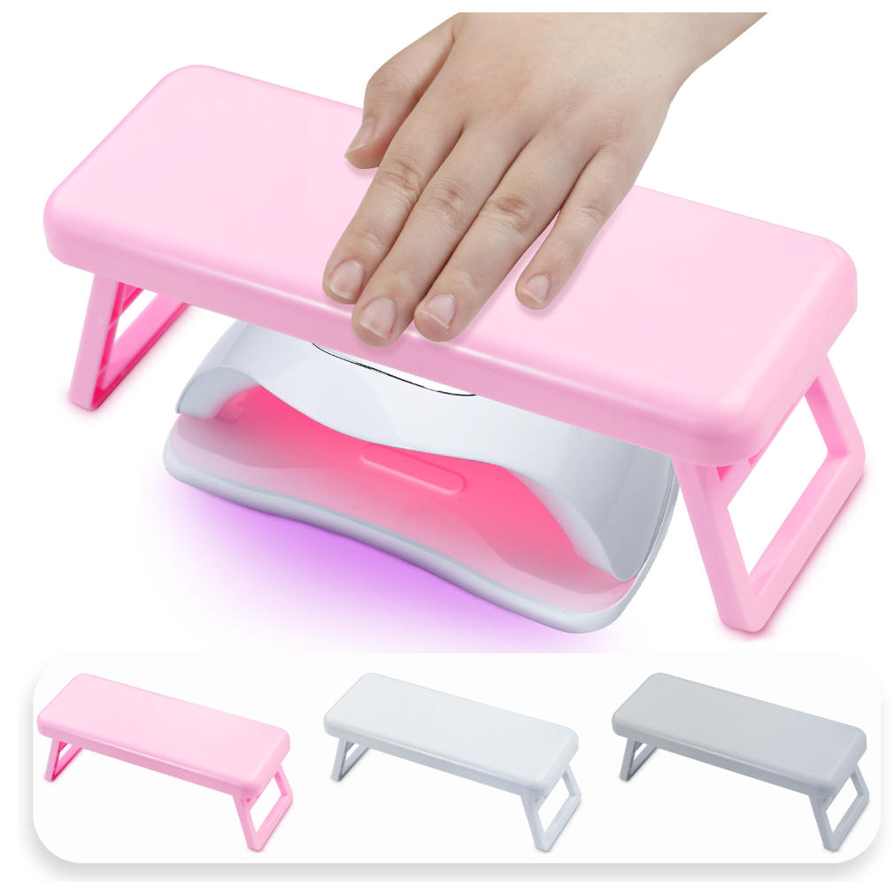 หมอนรองมือทำเล็บ พลาสติก พับเก็บได้ วางเครื่องอบเล็บใต้ที่วางมือได้ ที่รองแขน ที่รองมือ ที่พักแขน สำหรับทำเล็บ