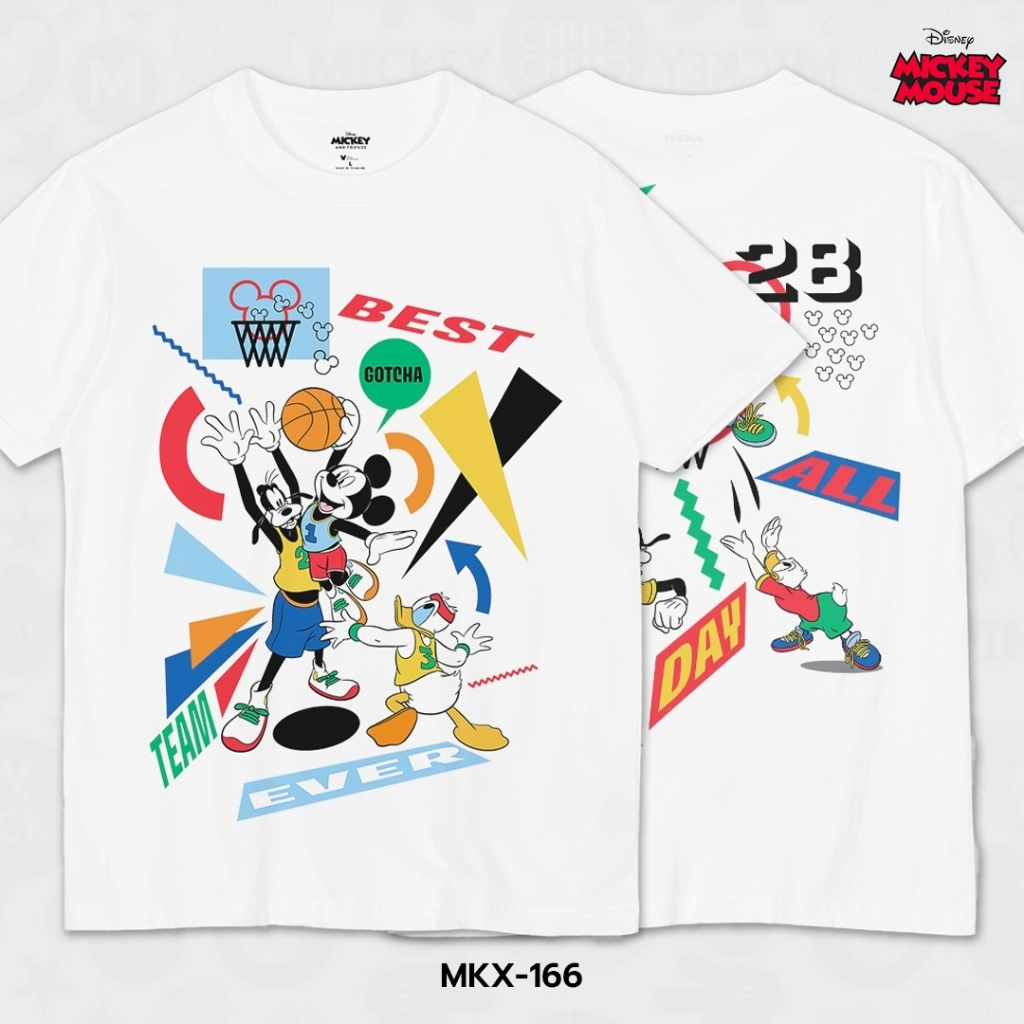 Power 7 Shop เสื้อยืดการ์ตูน มิกกี้เมาส์ ลิขสิทธ์แท้ DISNEY (MKX-166)