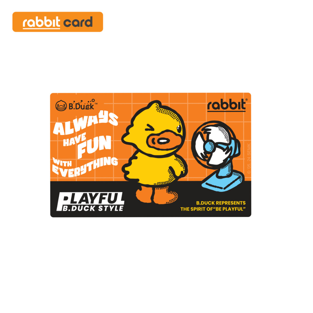[Physical Card] Rabbit Card บัตรแรบบิท BDuck สีส้ม สำหรับบุคคลทั่วไป (BDuck - Orange) (BDUCK002)