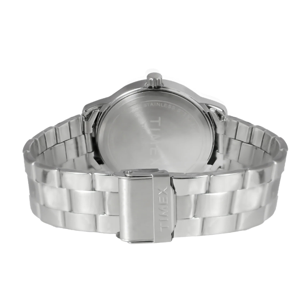 TIMEX TW00NTD54E Benedict Day-Date Stainless Steel Band Silver 39mm. นาฬิกา นาฬิกาข้อมือ นาฬิกาข้อมือผู้หญิง