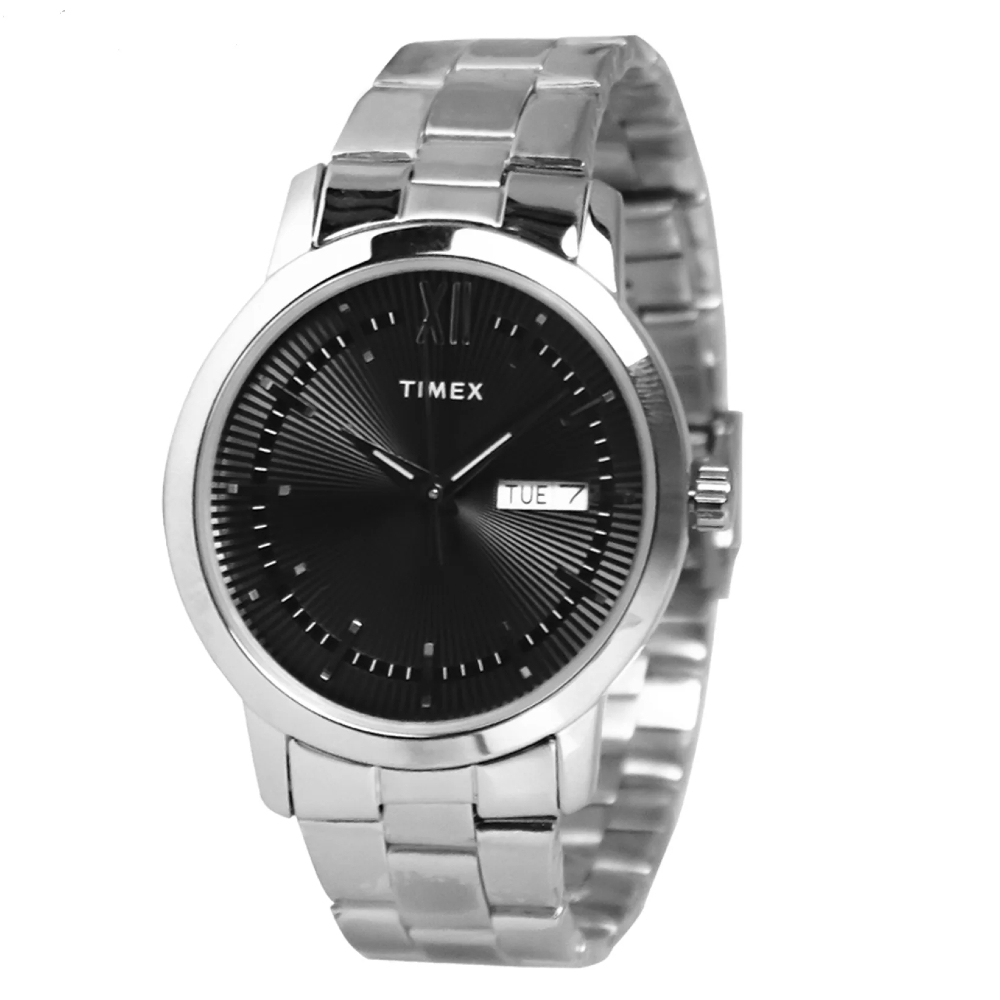 TIMEX TW00NTD54E Benedict Day-Date Stainless Steel Band Silver 39mm. นาฬิกา นาฬิกาข้อมือ นาฬิกาข้อมือผู้หญิง