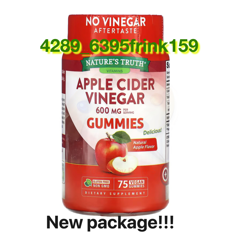 🍎พร้อมส่งLotใหม่ ถูกสุด Nature's Trurh แอปเปิ้ลไซเดอร์ Apple Cider Vinegar Gummies กัมมี 75 เม็ด NEW PACKAGE