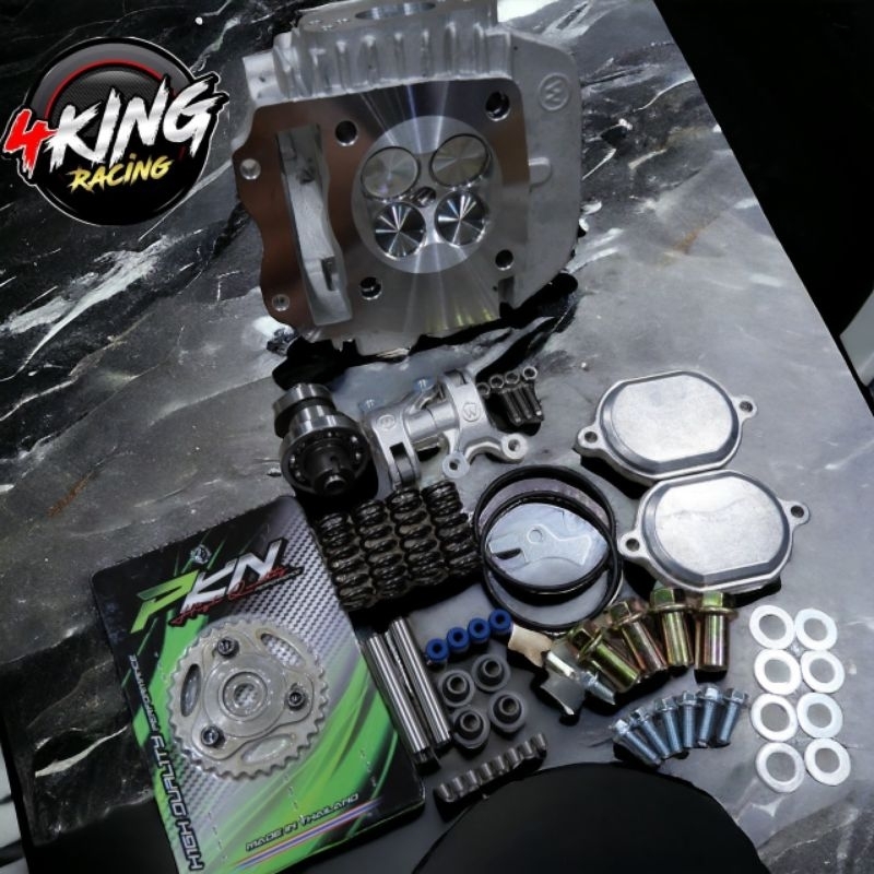 ฝาสูบ4วาล์วW125&ปลาวาฬ 64-65-66-67 พร้อมอุปกรณ์ครบชุด