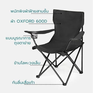DEEE เก้าอี้สนาม เก้าอี้สนามพับได้ แถมถุงจัดเก็บ