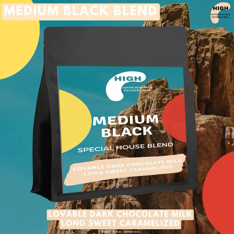 เมล็ดกาแฟ ดอยช้าง Medium Black Blend คั่วเข้ม