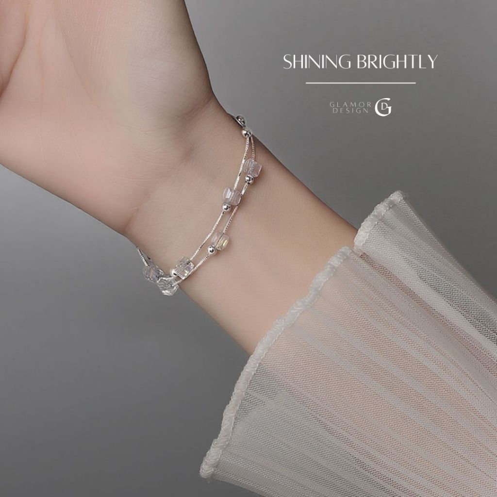 GLAMOR สร้อยข้อมือเงิน Shining Brightly กําไลเงิน กําไรแขน สร้อยข้อมือสวยๆ สร้อยข้อมือผู้หญิงสวยๆ