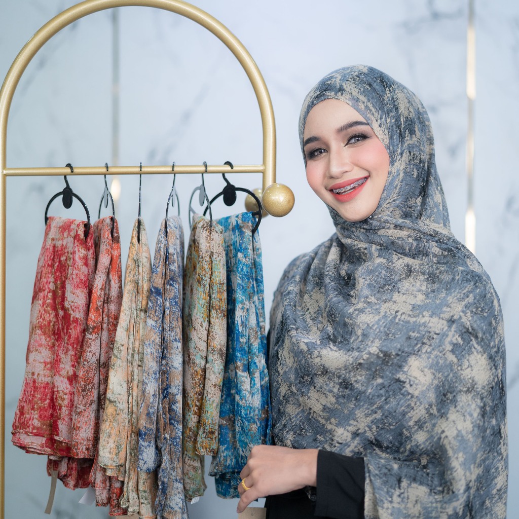 ผ้าคลุมผม  ฮิญาบพันยาว ผ้าพันวิสคอสเนื้อนิ่ม บางเบาคลุมง่ายได้หลายลุค ลวดลายสวยเก๋ HL29วาริสมุสลิม