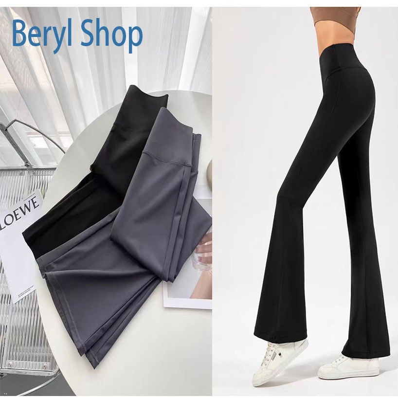 Beryl กางเกง กางเกงลำลองทรงสกินนี่ยืดเอวสูง กางเกงโยคะทรงสลิมฟิต