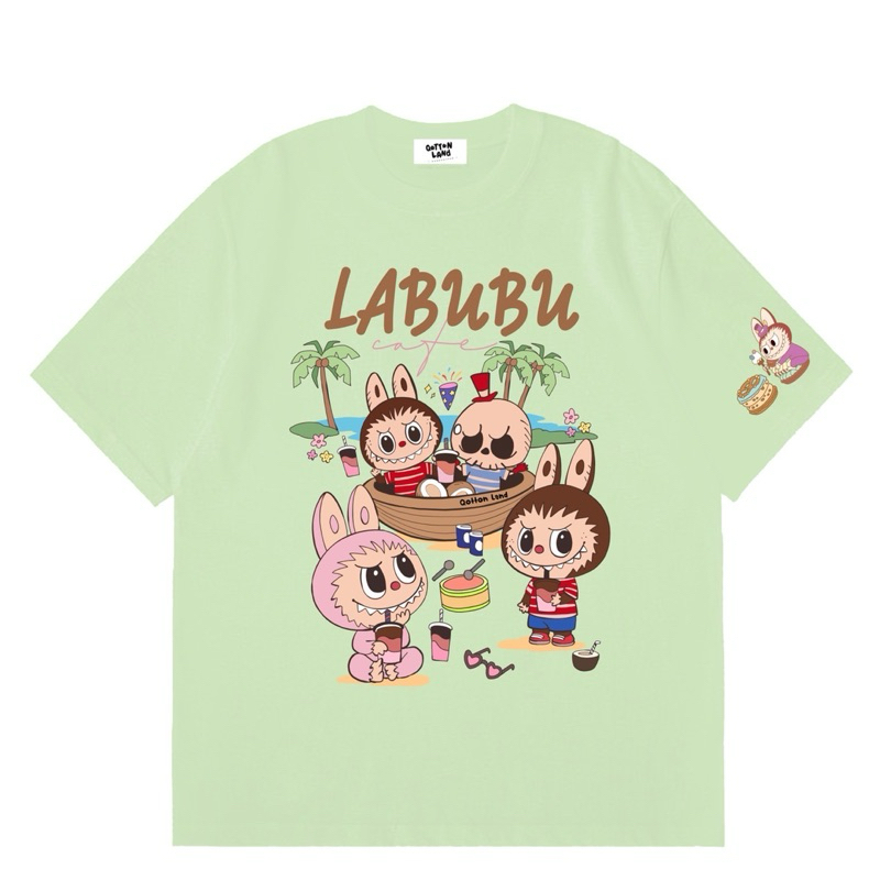 NEW‼️เสื้อยืดOvereize(QottonLand)Labubu Cafe