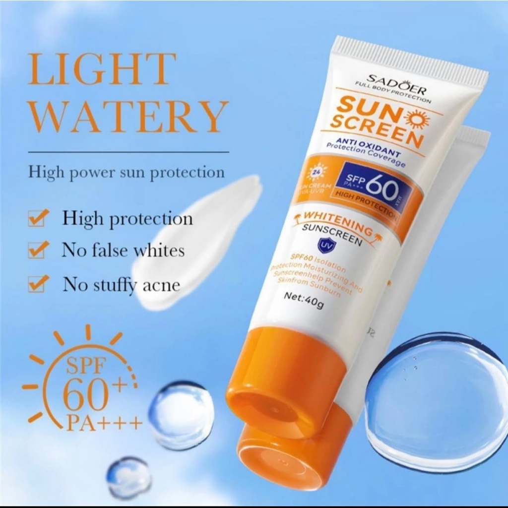 ครีมกันแดด SADOER SUNSCREEN CREAM SFP60+ PA+++40g SD61176