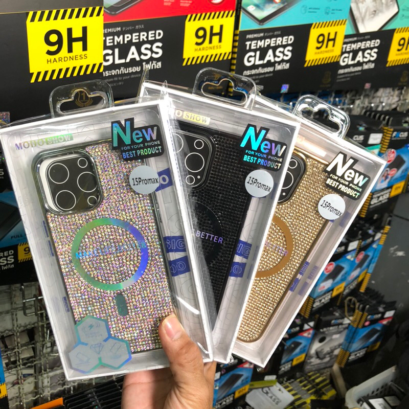 เคสมือถือเพรชฝังแบบแม่เหล็ก สำหลับ iphone 11 11promax 12/12pro 12promax 13/14 14promax 15 15pro 15promax