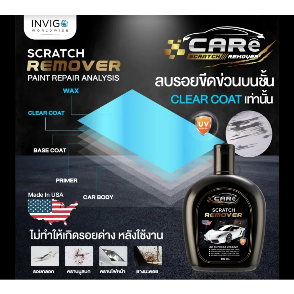น้ำยาขัดลบรอยรถยนต์ ขจัดคราบฝังแน่น ขัดไฟหน้ารถ คืนความเงางามเหมือนใหม่ ใช้ได้ทุกสีรถ 100ml thumbnail 7