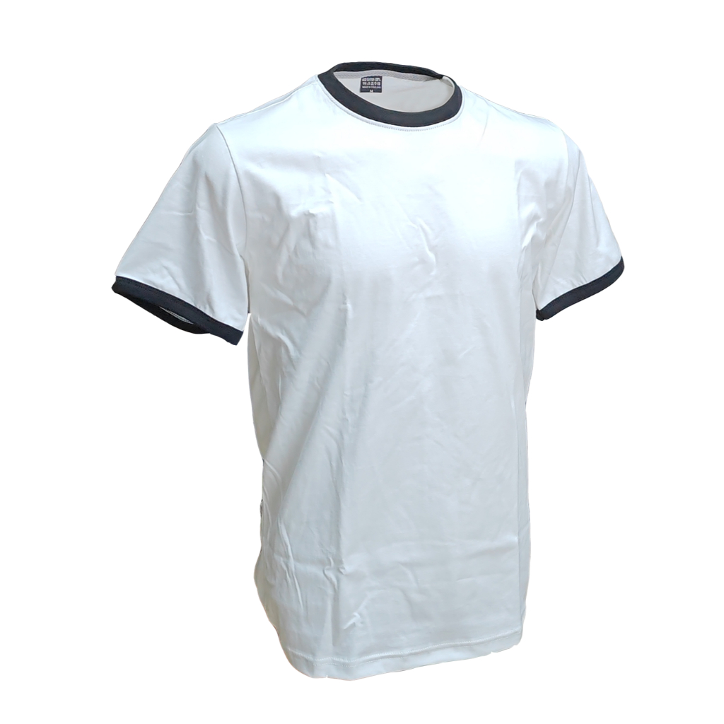 เสื้อยืดขาวกุ้นดำเนื้อผ้า cotton 100 เกรด พรีเมียม