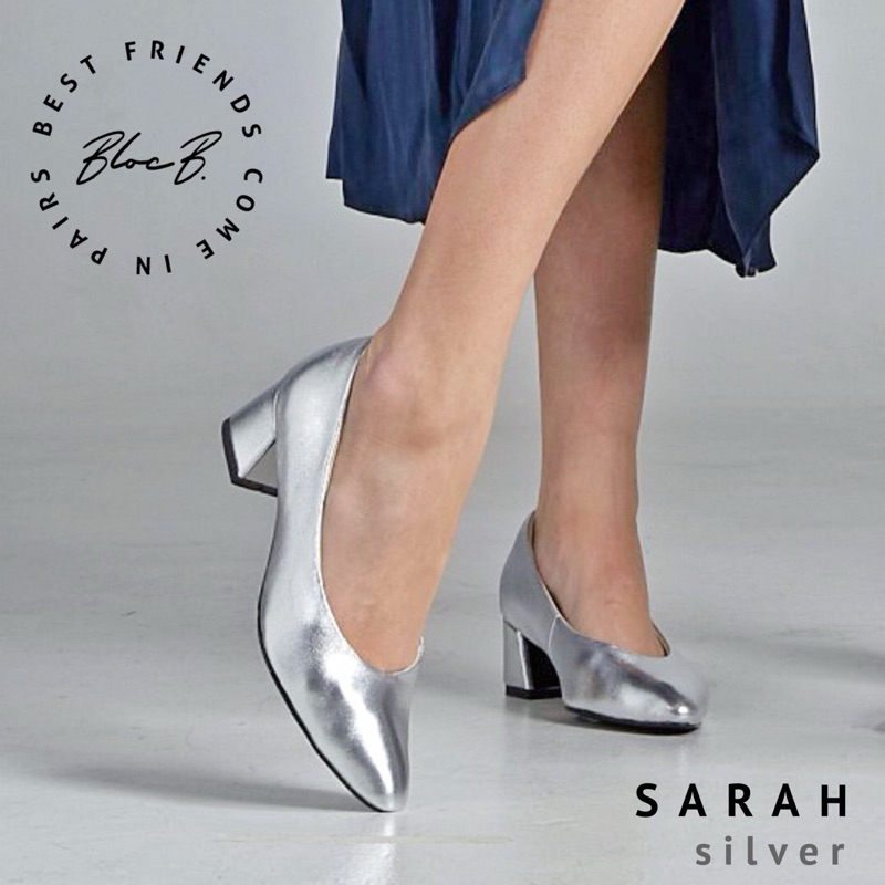 [PRE-ORDER] Bloc B. SARAH - 2 inches block heels with gold plate