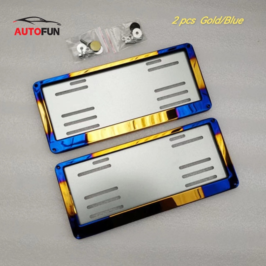 (2 ชิ้น: หน้าและหลัง) กรอบป้ายรถยนต์ กรอบทะเบียนรถ ป้ายทะเบียนรถ กรอบป้ายไทเท