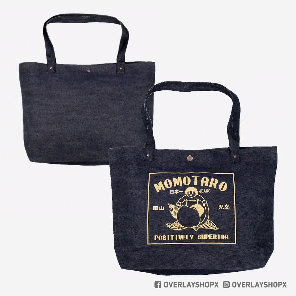สินค้ามือสอง กระเป๋า Tote Bag ผ้าเดนิมริมแดง MOMOTARO TOTE BAG