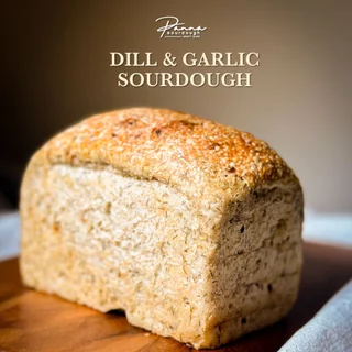 ขนมปัง ซาวโดวจ์ สูตร ดีลล์ แอนด์ การ์ลิค (ผักชีลาวและกระเทียม) SOURDOUGH DILL & GARLIC