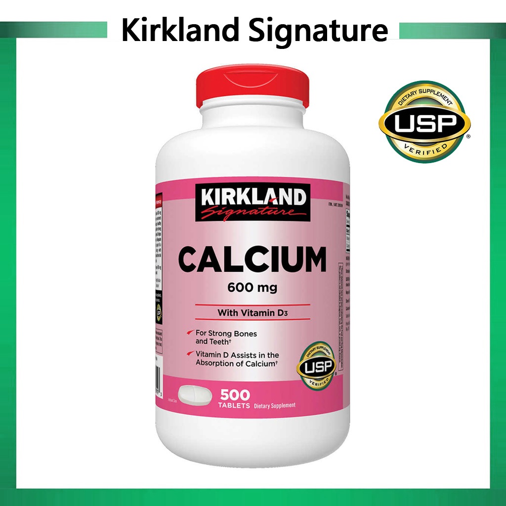 (Exp.06/2027)Kirkland Signature Calcium 600 mg. with Vitamin D3, 500 Tablets