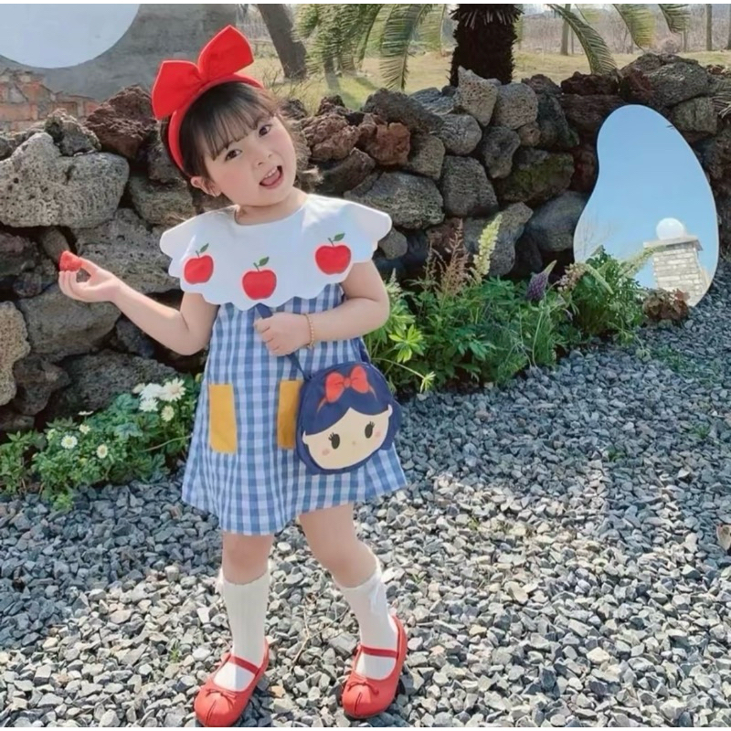 ชุดเด็กหญิงกระโปรงลายแอปเปิ้ลตาราง