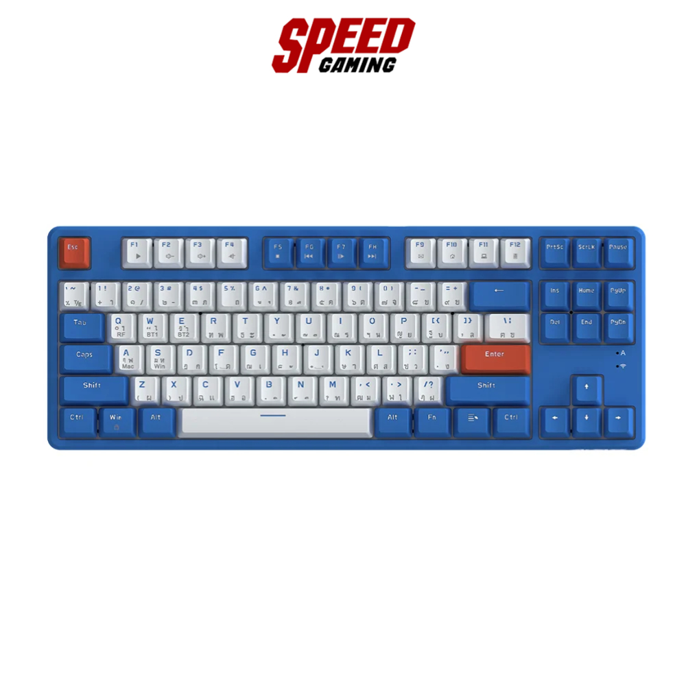 AJAZZ AK871 BLUE ISLAND BLUE/RED SWITCH FULL HOT SWAP KEYBOARD(คีย์บอร์ด) || By Speed Gaming