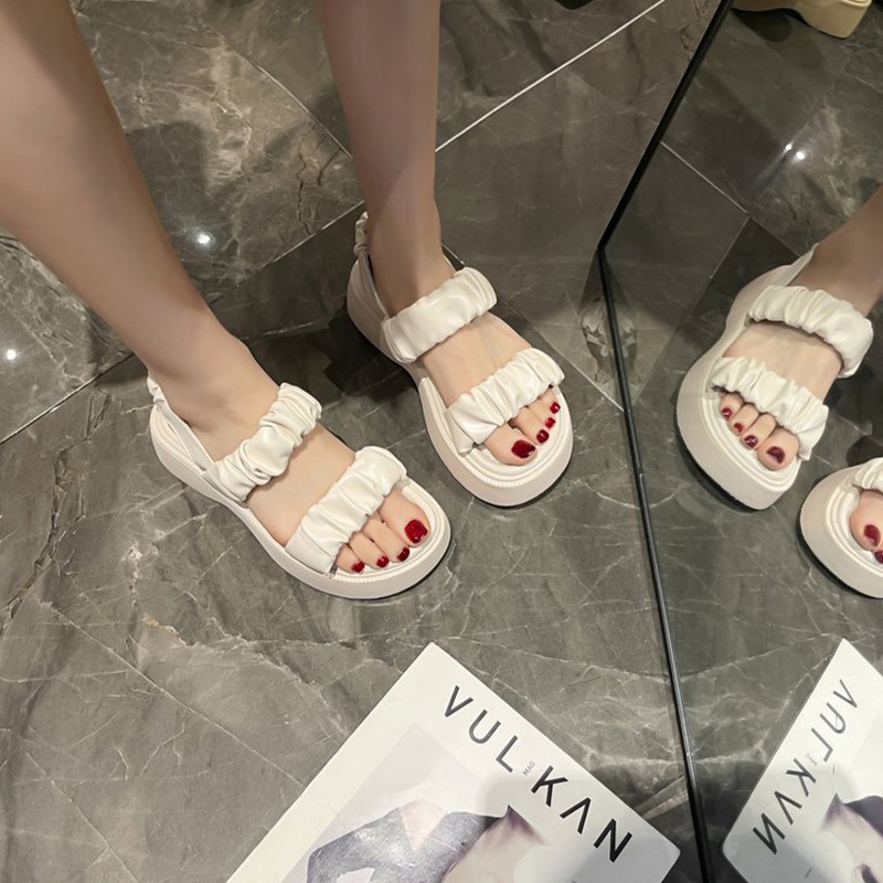 QKshop รองเท้าแตะรัดส้นงานสุดน่ารัก เอาใจสาวๆสายหวาน แมทช์ชุดคาเฟ่ได้เลยหรือใส่เที่ยวทำงานก็ได้หมด วัสดุเป็นยางทน