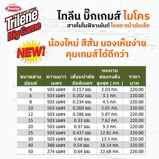 สายเอ็นตกปลาเบิร์คเลย์ไทลีนบิ๊กเกมส์ไมโคร