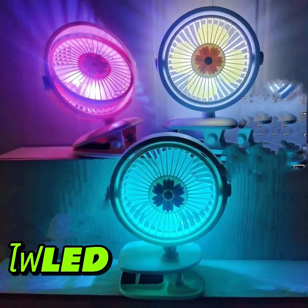พัดลมพกพา พัดลมมินิ mini fan พัดลมการ์ตูน พัดลมมีไฟในตัว พัดลมแรง ที่ชาร์จ USB มี4รุ่น ลายอวกาศ