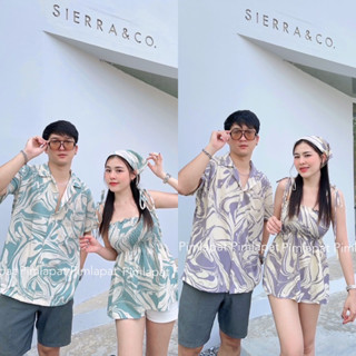 ชุดคู่ เซ็ท3ชิ้น เสื้อสายเดี่ยวผูกไหล่พร้อมผ้าโพกผม+เสื้อฮาว…