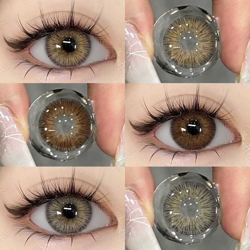 {COD}-คอนแทคเลนส์เวียนนาช็อคโกแลต/เทา/น้ำตาล คอนแทคเลนส์สีตาขนาดใหญ่ 1 คู่ ใช้ได้หนึ่งปี