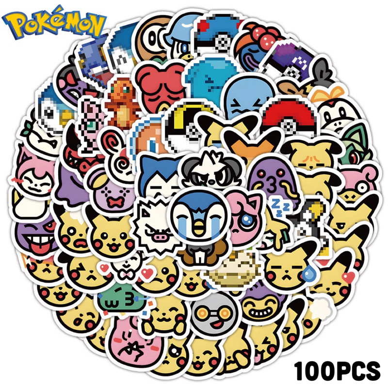 สติ๊กเกอร์ Pokémon 808 โปเกมอน 50ชิ้น โปเกม่อน Pokemon pikachu โปรเกมอน go ปิกกาจู พิคาชู ปี ปีก กา 