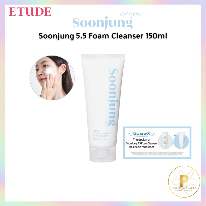 (แท้/ของใหม่ )[150ml] Etude Soon Jung 5.5 Foam Cleanser อีทูดี้ โฟมล้างหน้าสำหรับคนผิวแพ้ง่าย