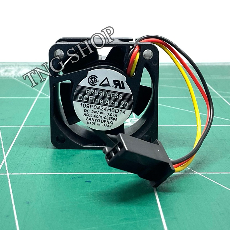 พัดลม 1นิ้วครึ่ง (1"1/2) SANYO DENKI  MODEL 109P0424H6D14  DC24V  0.07A (40x40x20) พร้อมส่ง