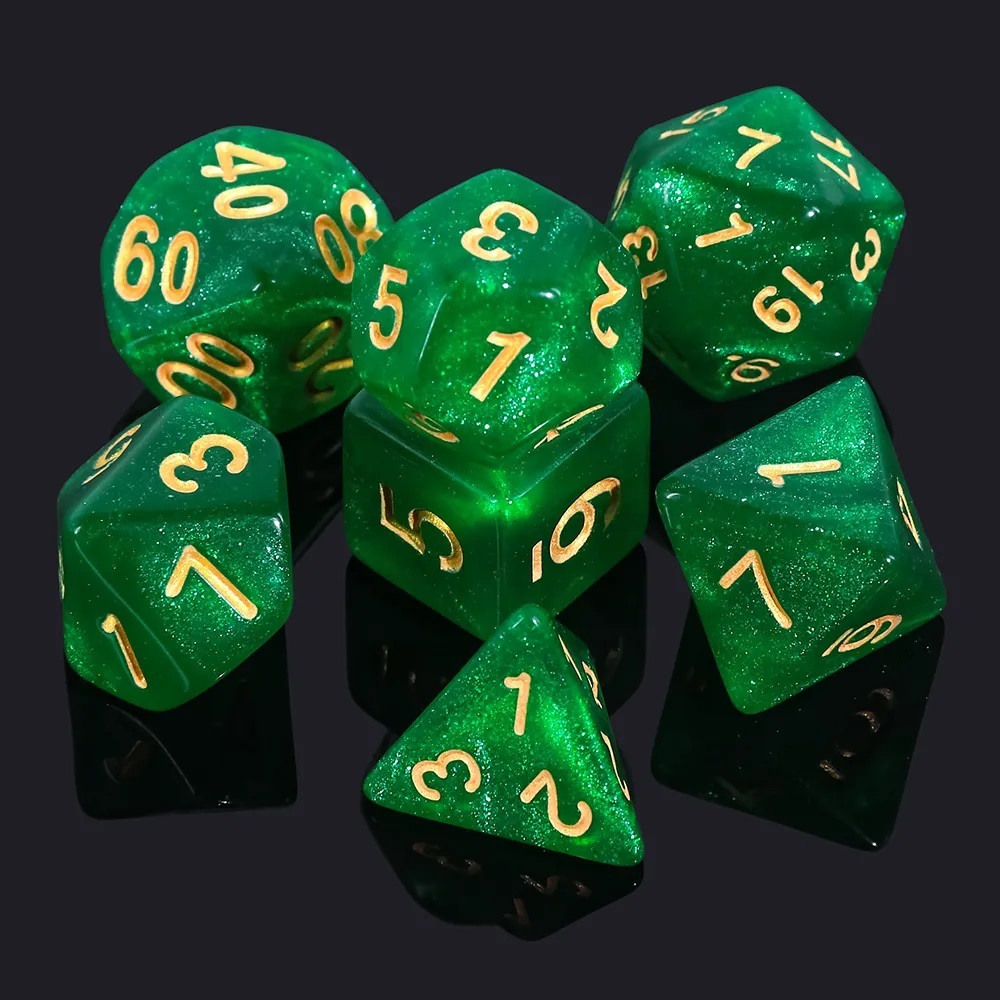 Emerald Veil Dice Set of 7 | ลูกเต๋า Dice For DnD D&D MTG RPG TRPG เกมกระดาน บอร์ดเกม Game ไพ่ทาโรต์ Magicเมจิ
